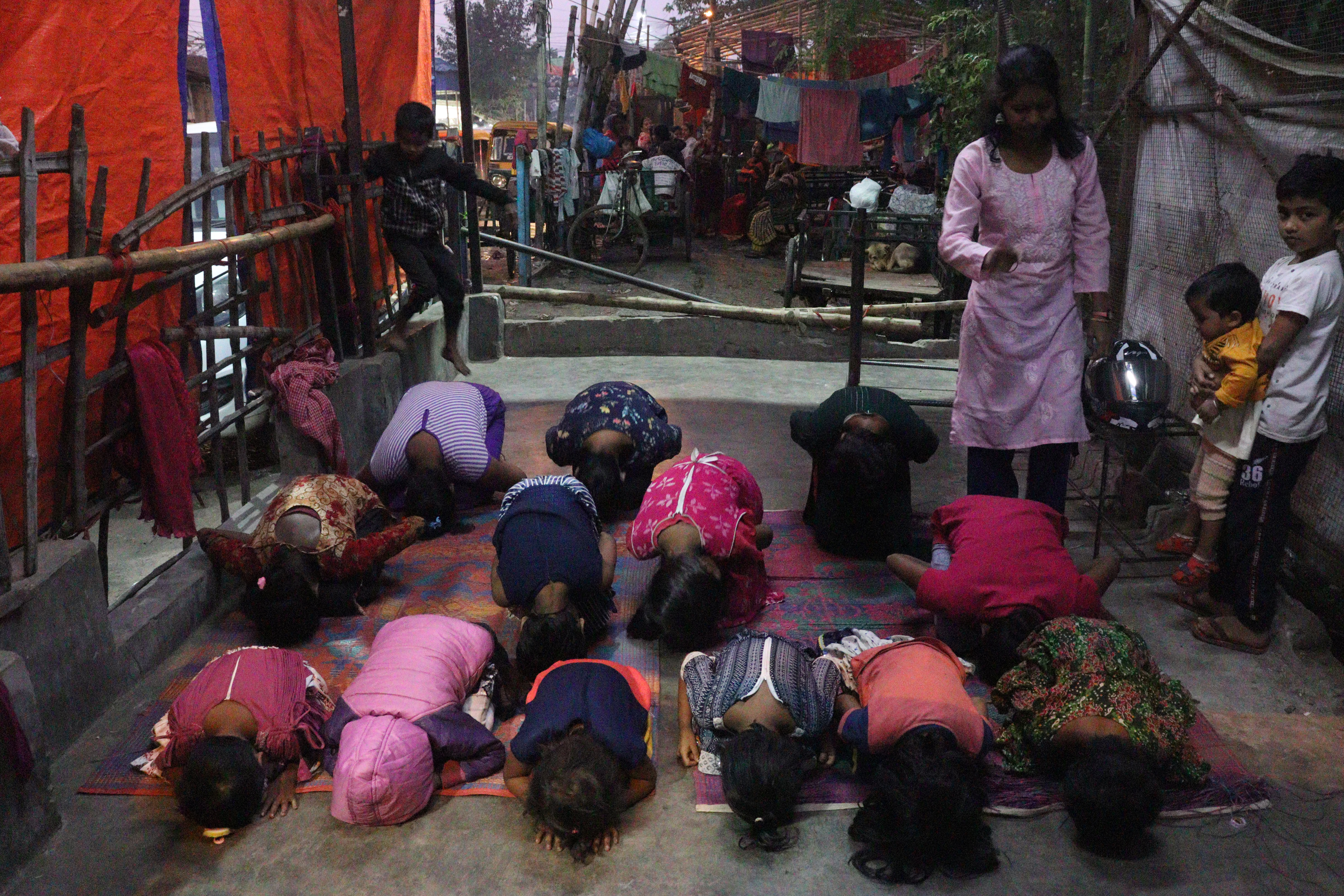 Balasana yoga pose, or the child's pose